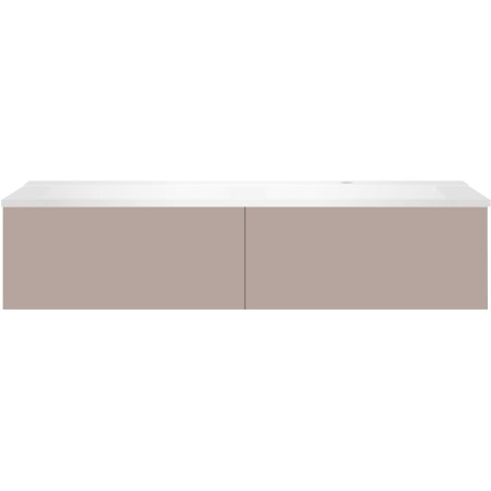 Sous meuble Coffee 2 tiroirs 140 mat gris basalte + lavabo droite blanc mat