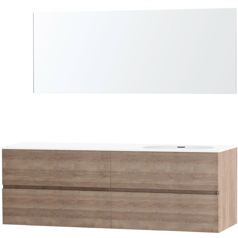 Meuble molto chêne naturel 180 droite xonyx miroir