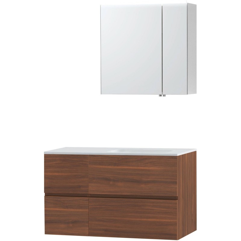 Meuble molto noyer 105 droite solide armoire toilette 70