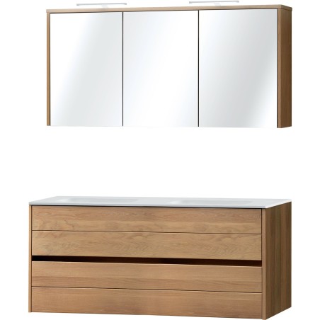 Meuble Combo chêne brut 140 solid avec armoire toilette