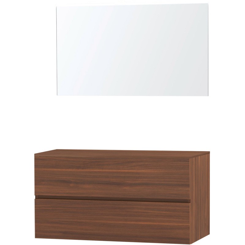 Meuble molto noyer 120 pour lavabo à poser miroir