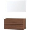 Meuble molto noyer 120 pour lavabo à poser miroir