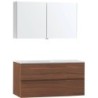Meuble molto noyer 125 gauche solide armoire toilette