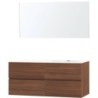 Meuble molto noyer 140 droite xonyx miroir