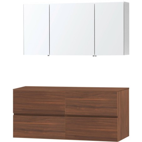 Meuble molto noyer 140 pour lavabo à poser armoire toilette