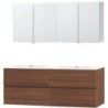 Meuble molto noyer 160 2 xonyx miroir