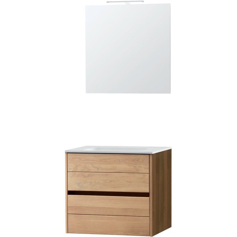 Meuble Combo chêne brut 70 solid avec miroir