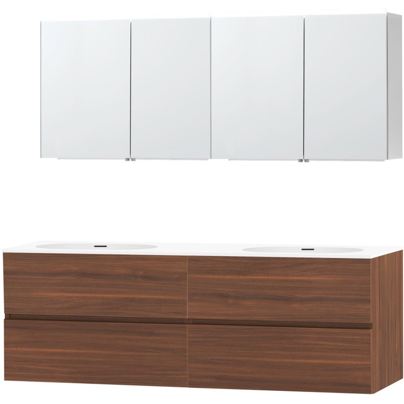 Meuble molto noyer 180 2 lavabo xonyx armoire toilette