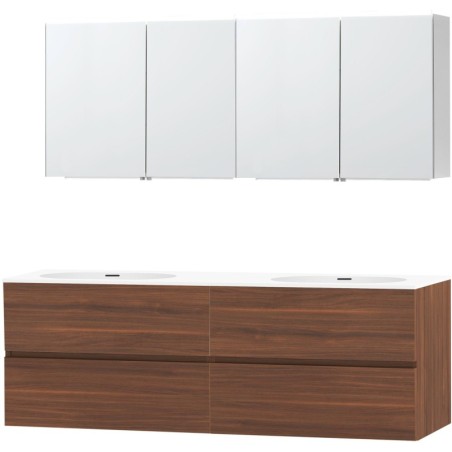 Meuble molto noyer 180 2 lavabo xonyx armoire toilette