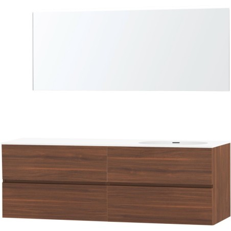 Meuble molto noyer 180 droite xonyx miroir