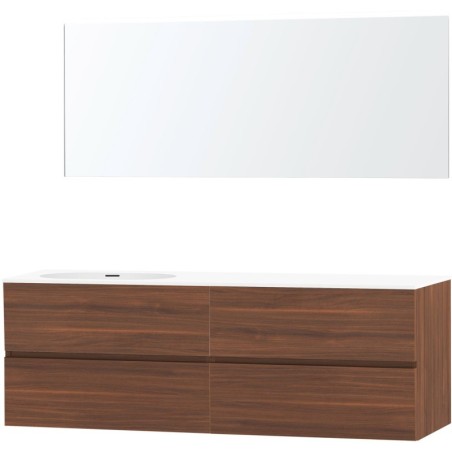Meuble molto noyer 180 gauche xonyx miroir