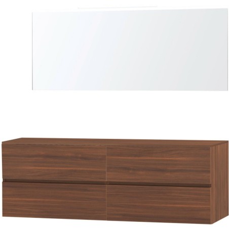 Meuble molto noyer 180 pour lavabo à poser miroir