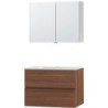 Meuble molto noyer 90 porcelaine armoire toilette