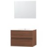 Meuble molto noyer 90 xonyx miroir