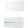 Meuble molto poudre blanc 120 droite xonyx miroir