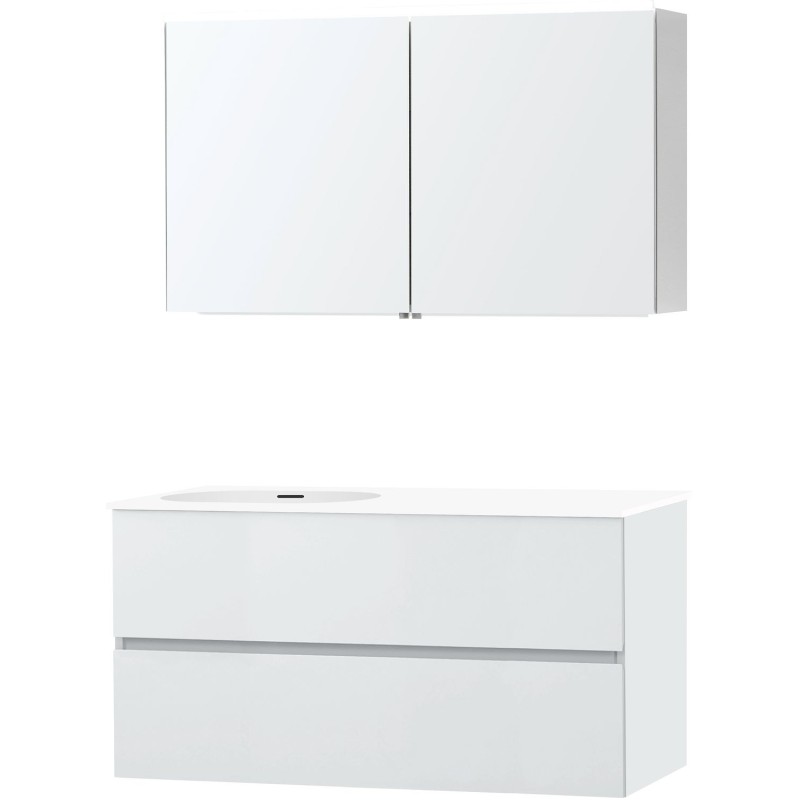 Meuble molto poudre blanc 120 gauche xonyx armoire toilette