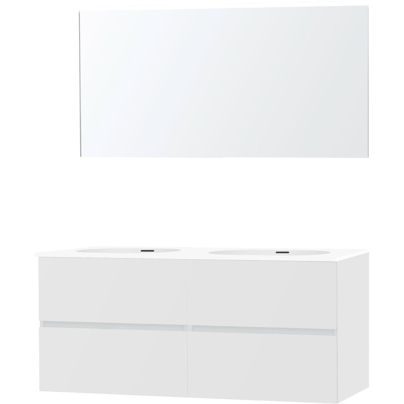 Meuble molto poudre blanc 140 2 xonyx miroir