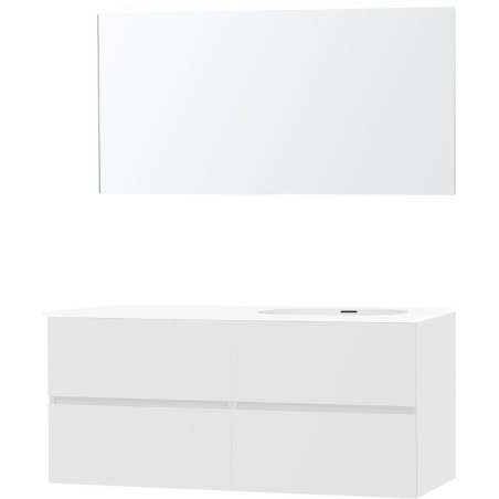 Meuble molto poudre blanc 140 droite xonyx miroir