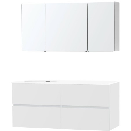 Meuble molto poudre blanc 140 gauche xonyx armoire toilette