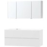 Meuble molto poudre blanc 140 gauche xonyx armoire toilette
