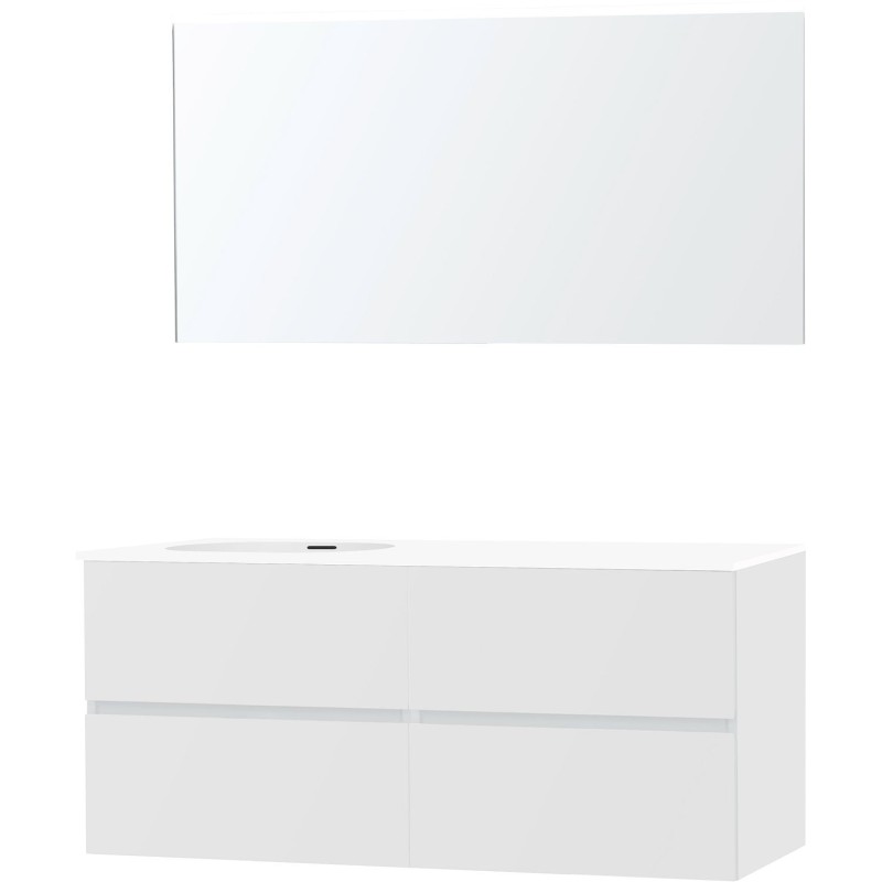 Meuble molto poudre blanc 140 gauche xonyx miroir