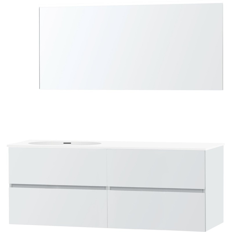 Meuble molto poudre blanc 160 gauche xonyx miroir