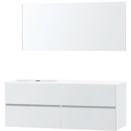 Meuble molto poudre blanc 160 gauche xonyx miroir