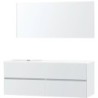 Meuble molto poudre blanc 160 gauche xonyx miroir