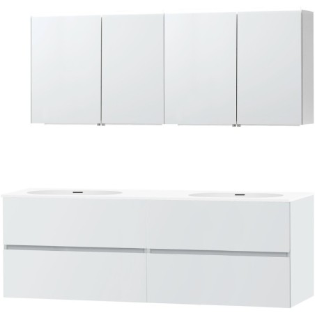 Meuble molto poudre blanc 180 2 lavabo xonyx armoire toilette