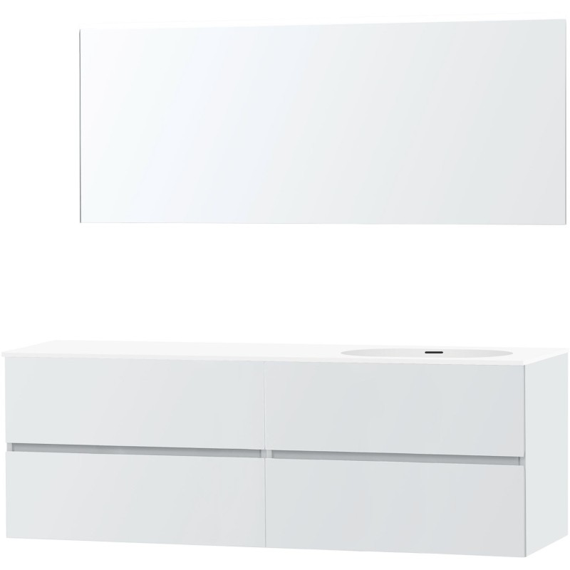 Meuble molto poudre blanc 180 droite xonyx miroir