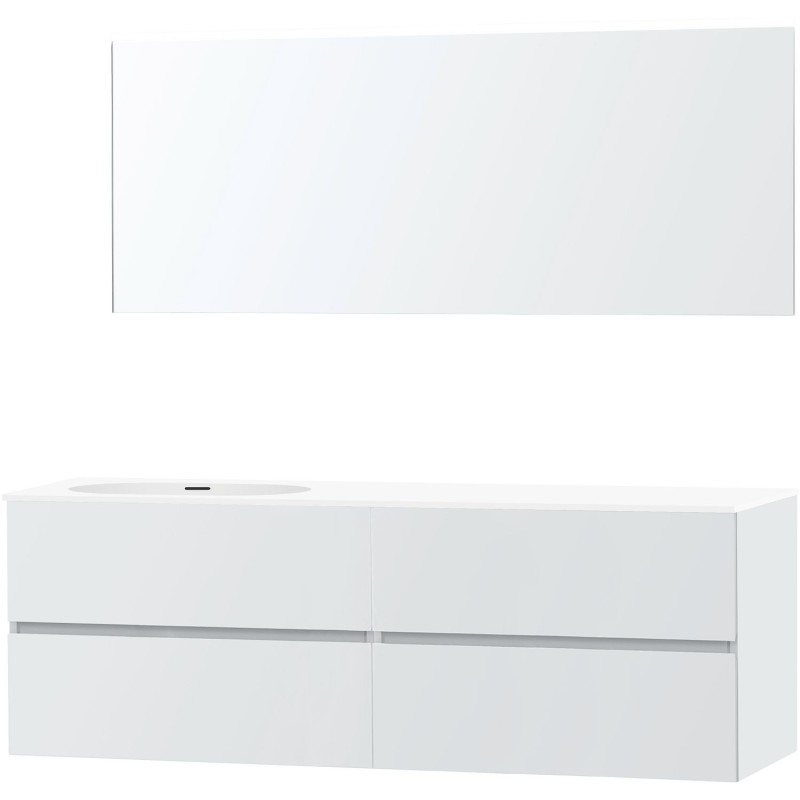 Meuble molto poudre blanc 180 gauche xonyx miroir