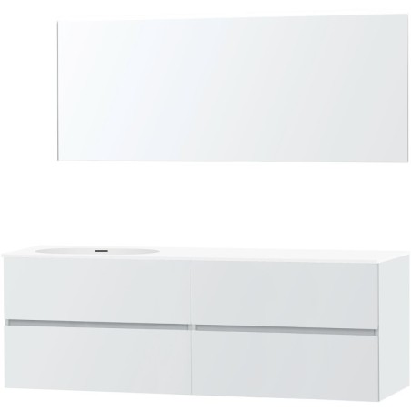 Meuble molto poudre blanc 180 gauche xonyx miroir