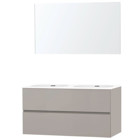 Meuble molto poudre gris 120 2 xonyx miroir