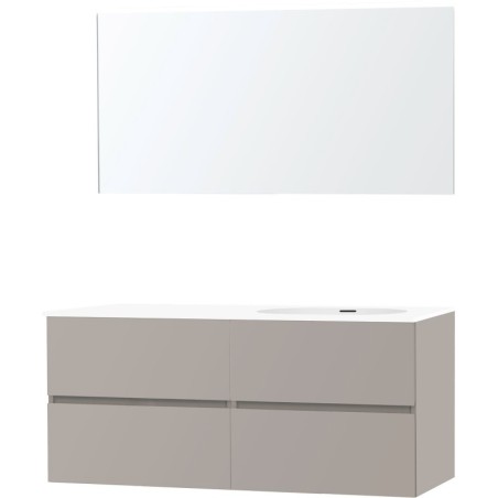 Meuble molto poudre gris 140 droite xonyx miroir