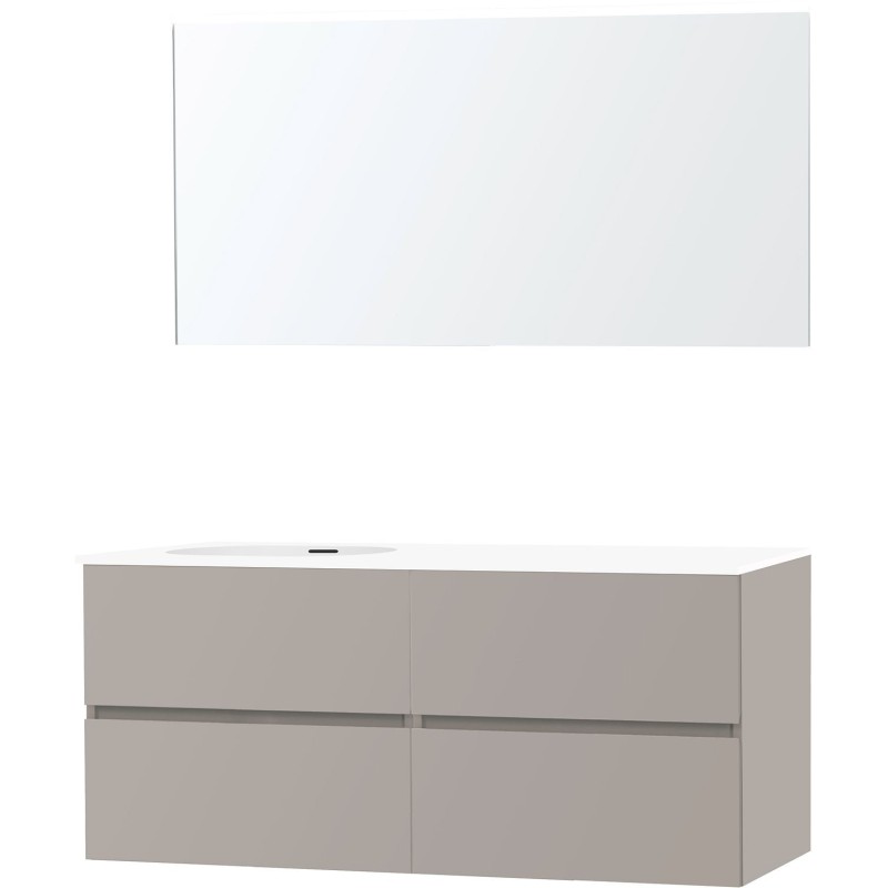 Meuble molto poudre gris 140 gauche xonyx miroir