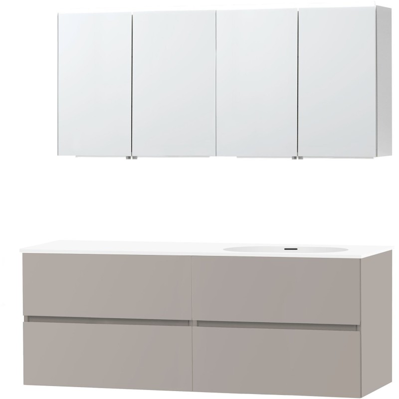 Meuble molto poudre gris 160 droite xonyx armoire toilette