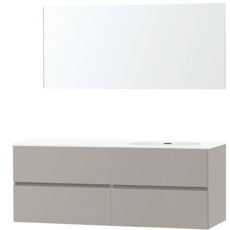 Meuble molto poudre gris 160 droite xonyx miroir