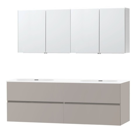 Meuble molto poudre gris 180 2 lavabo xonyx armoire toilette