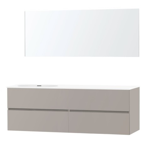 Meuble molto poudre gris 180 gauche xonyx miroir
