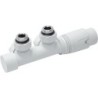 D-design kit de robinet radiateur thermostatique bitube/monotube +raccord 16mm équerre blanc mat
