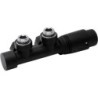 D-design kit de robinet radiateur thermostatique bitube/monotube +raccord 16mm équerre noir mat