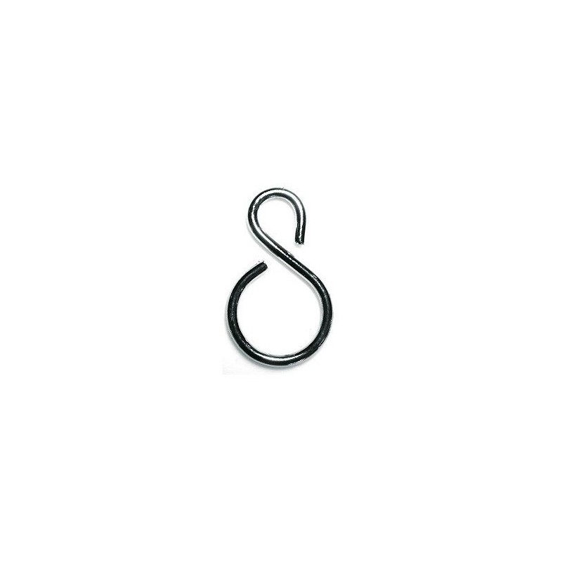 Crochet forme S pour chaînette patent chrome