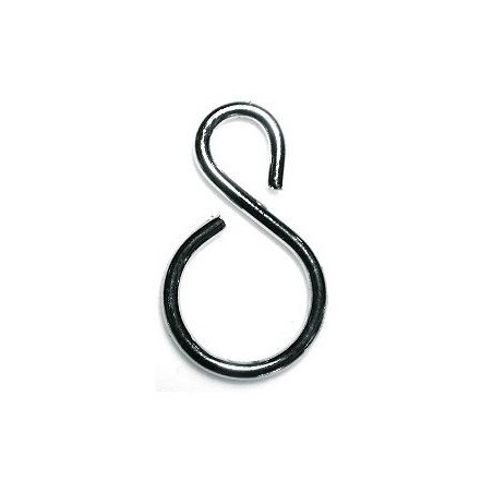 Crochet forme S pour chaînette patent chrome