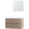 Meuble Molto 105 pour lavabo à poser solid avec miroir 70 coloris chêne naturel