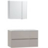 Meuble Molto 105 gauche solid avec armoire de toilette 70 coloris poudre gris