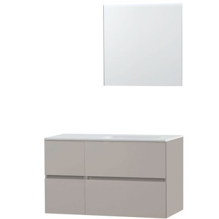 Meuble Molto 105 droite solid avec miroir 70 coloris poudre gris