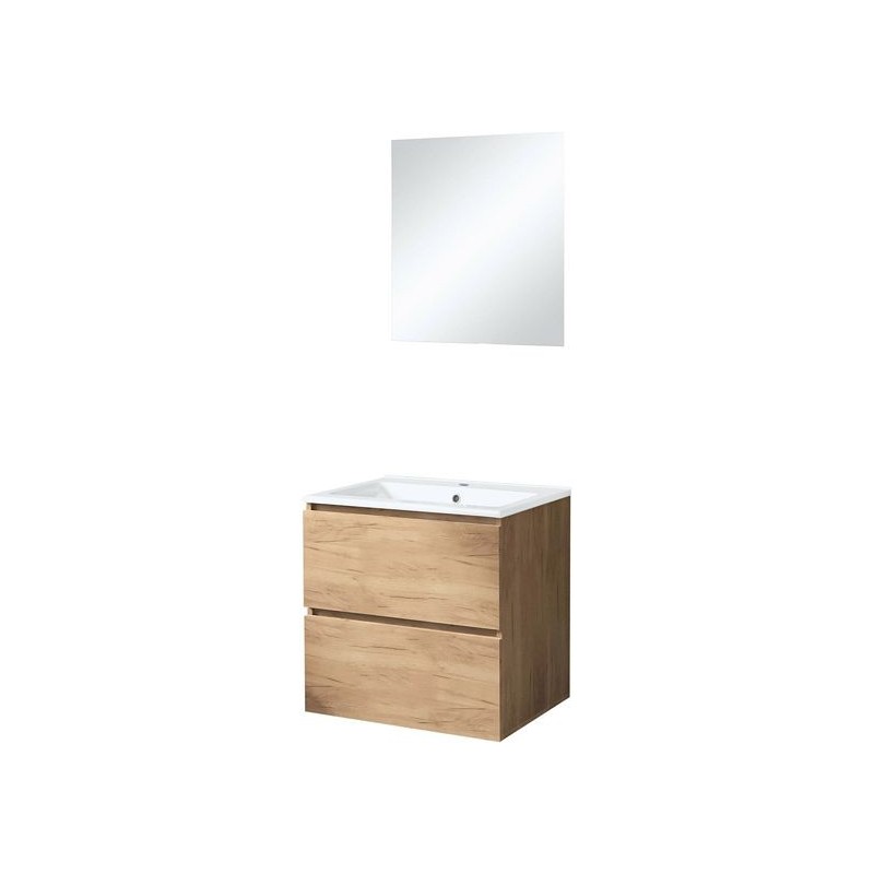 Meuble Ice duo miroir sans éclairage 60cm coloris chêne gris