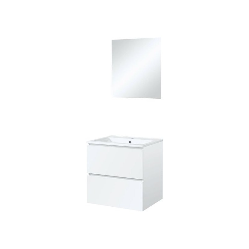 Meuble Ice duo miroir sans éclairage 60cm coloris blanc brillant