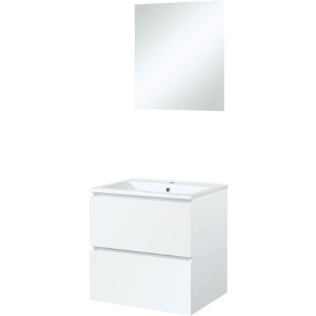 Meuble Ice duo miroir sans éclairage 60cm coloris blanc brillant