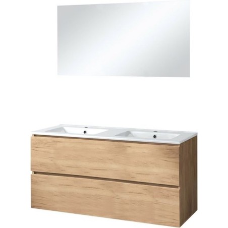 Meuble Ice duo miroir sans éclairage 120cm coloris chêne gris